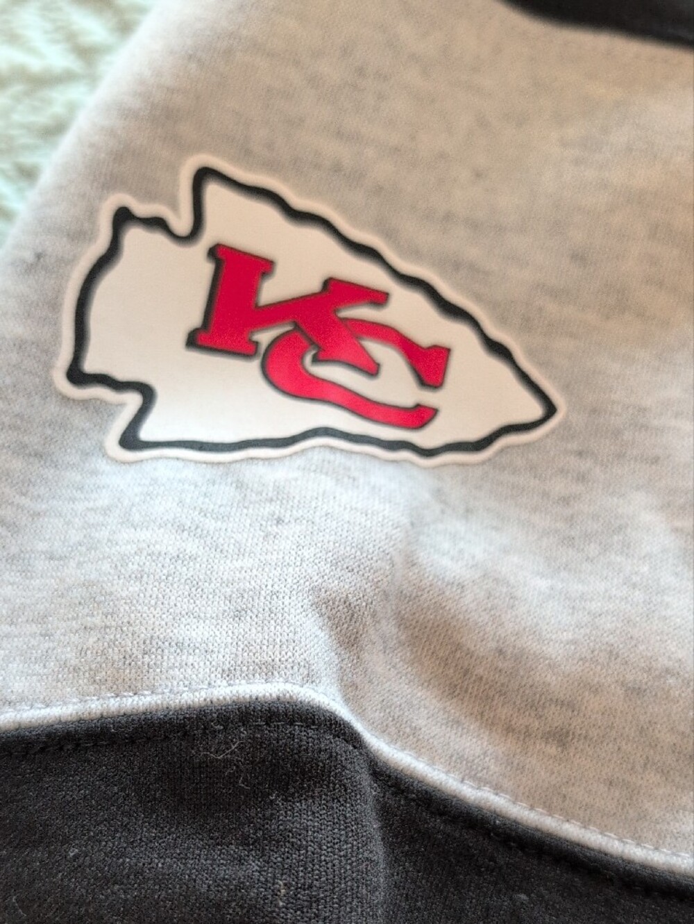 NFL Kansas City Chiefs Men's Black and Gray Crewneck Sweatshirt - Picture 4 of 5